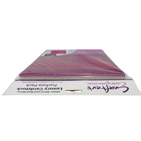 Crafters Companion Luxury Cardstock Fuchsia Pack Glitter Mirror Matt 30 Sheets - Picture 5 of 8